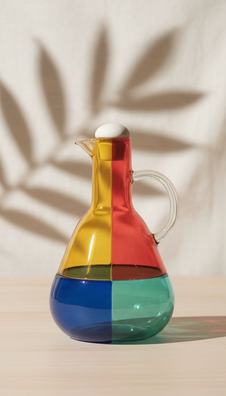 Carafe en verre coloré