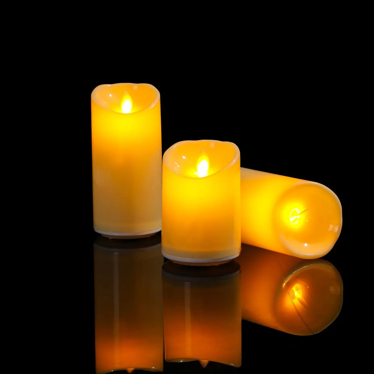 Bougies Décoratives LED à Mèche Mobile — Rechargeables USB, Télécommande, 10/12/15 cm