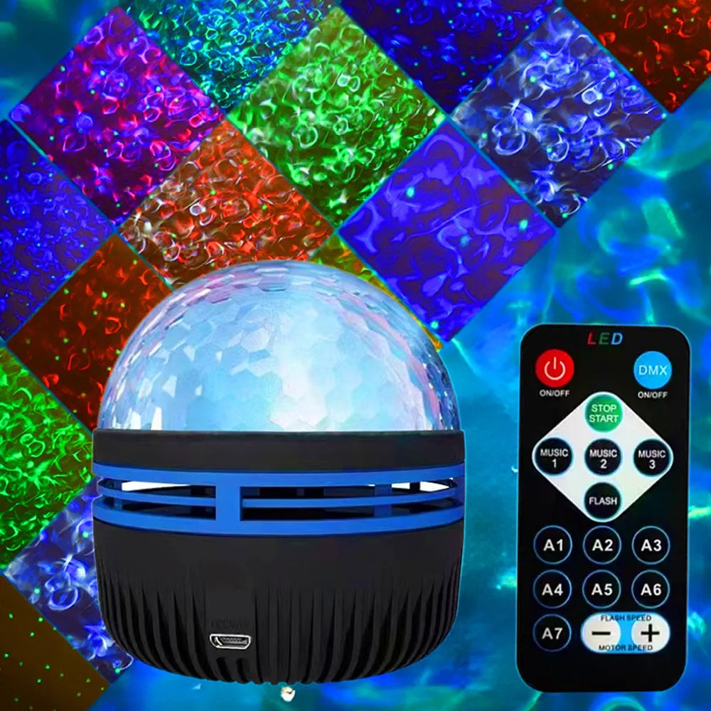 Projecteur Ciel Étoilé Galaxy LED — 7 Modes RGB, Aurora & Vagues, Télécommande USB