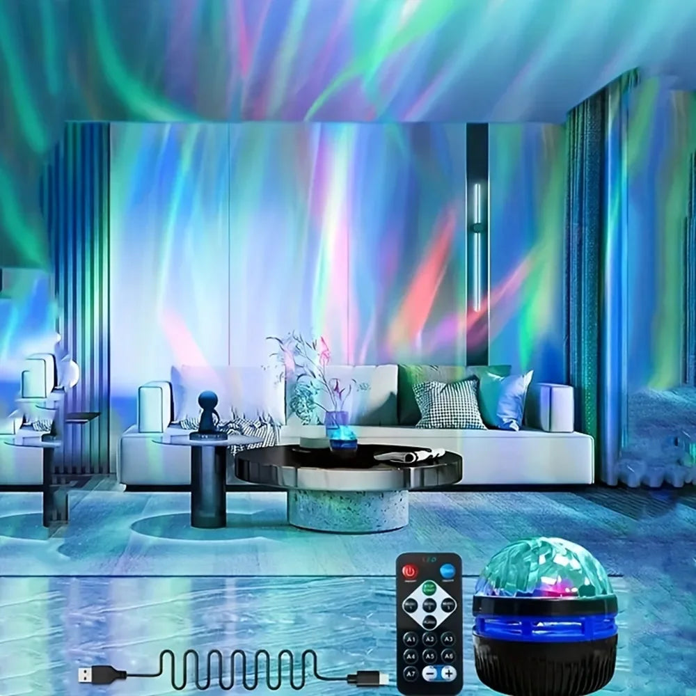Projecteur Ciel Étoilé Galaxy LED — 7 Modes RGB, Aurora & Vagues, Télécommande USB
