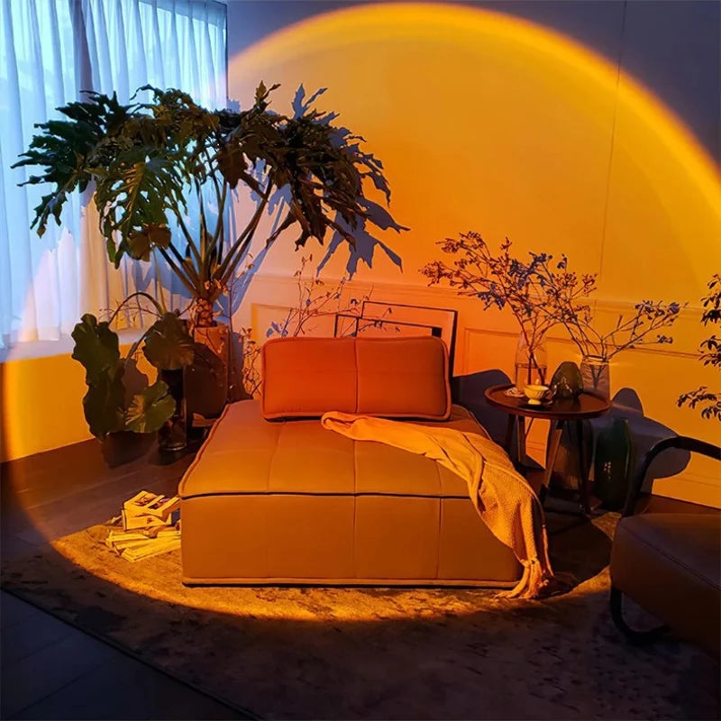 Lampe Coucher de Soleil USB — Projecteur Lumière Chaude, Ambiance Romantique & Esthétique