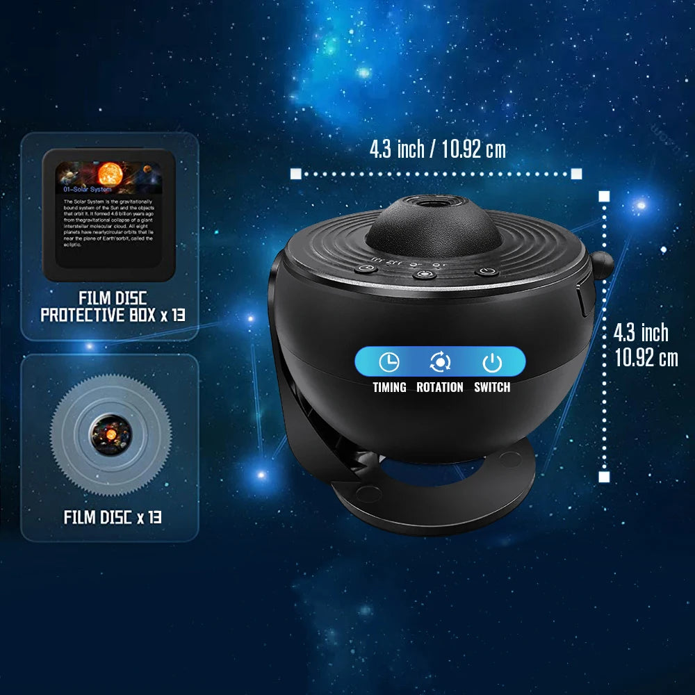 Projecteur Planétarium Galaxy 13 en 1 — Aurora, Étoiles HD, Veilleuse Enfants & Adultes