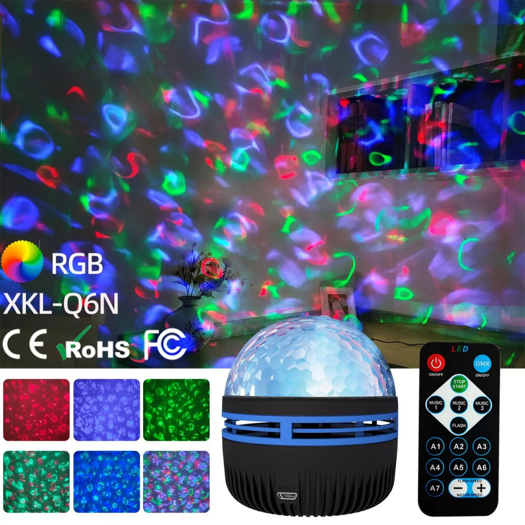 Projecteur LED Ciel Étoilé — 6 Styles Aurora, Vagues & Étoiles, Télécommande, Rotatif