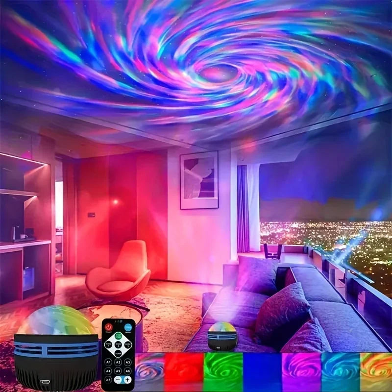 Projecteur LED Ciel Étoilé — 6 Styles Aurora, Vagues & Étoiles, Télécommande, Rotatif