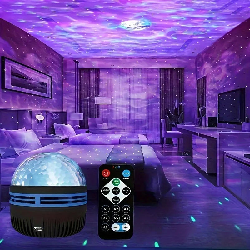 Projecteur LED Ciel Étoilé — 6 Styles Aurora, Vagues & Étoiles, Télécommande, Rotatif