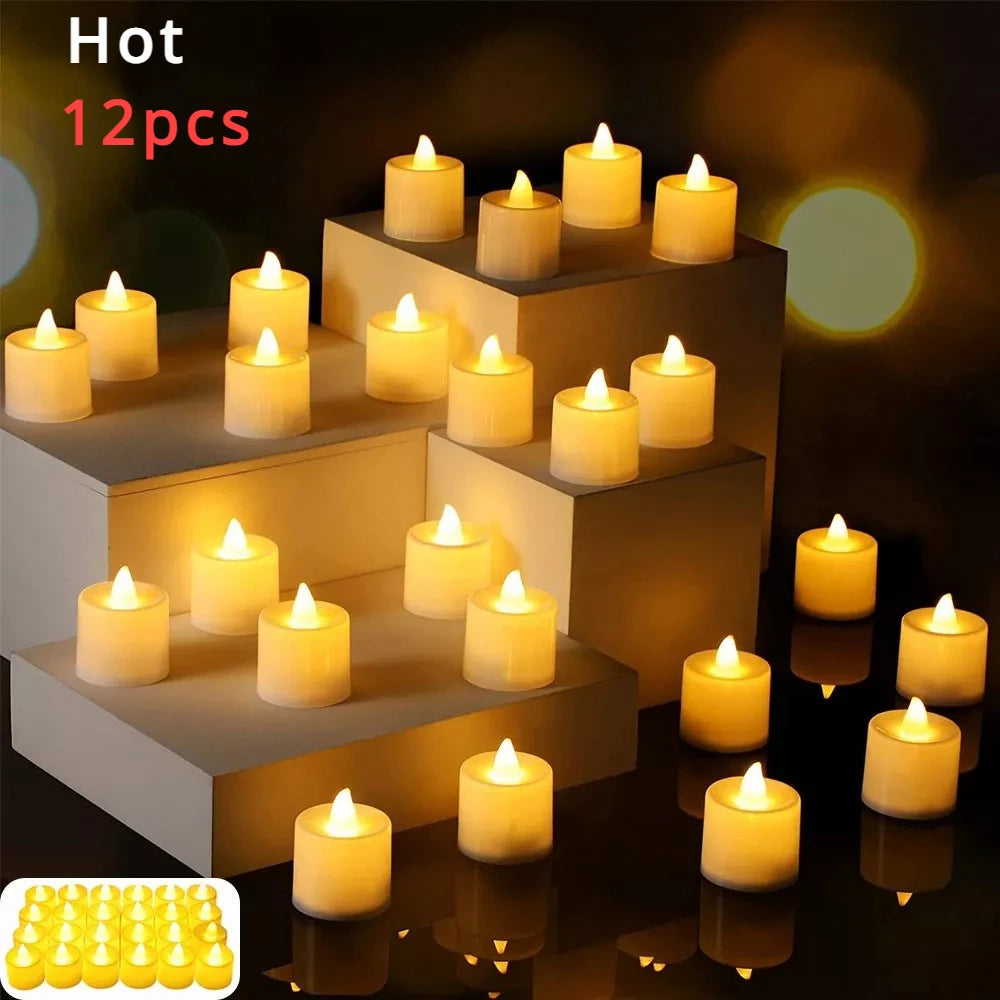 Bougies Chauffe-Plat LED Sans Flamme — Blanc Chaud ou Blanc Froid, Lot de 1, 6 ou 12