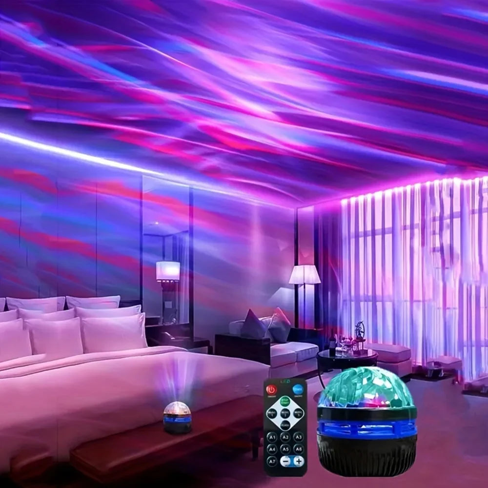Projecteur Ciel Étoilé Galaxy LED — 7 Modes RGB, Aurora & Vagues, Télécommande USB