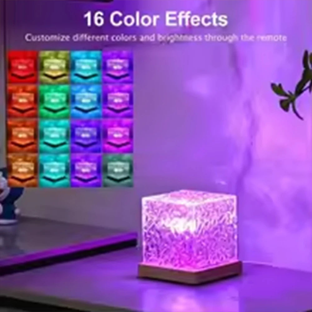 Lampe Projecteur Aurora HOMEFISH RGB — 16 Couleurs, Vagues Océan, Télécommande, Rechargeable