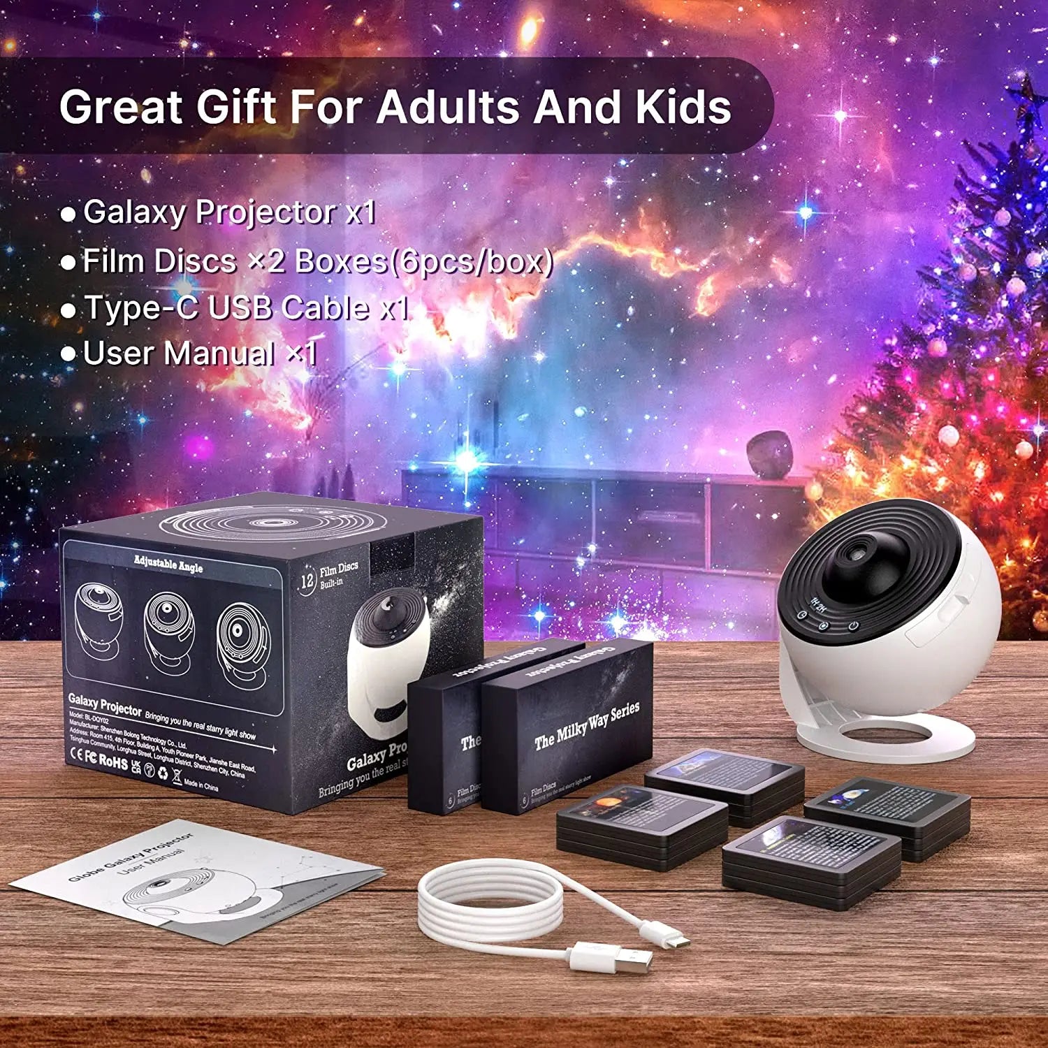 Projecteur Planétarium Galaxy 13 en 1 — Aurora, Étoiles HD, Veilleuse Enfants & Adultes