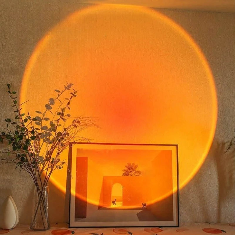Lampe Coucher de Soleil USB — Projecteur Lumière Chaude, Ambiance Romantique & Esthétique