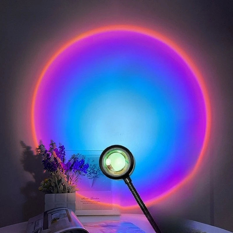 Lampe Coucher de Soleil USB — Projecteur Lumière Chaude, Ambiance Romantique & Esthétique