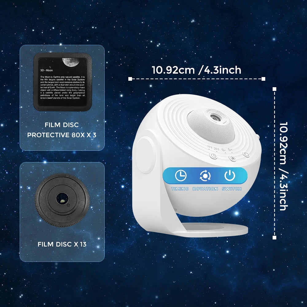 Projecteur Planétarium Galaxy 13 en 1 — Aurora, Étoiles HD, Veilleuse Enfants & Adultes