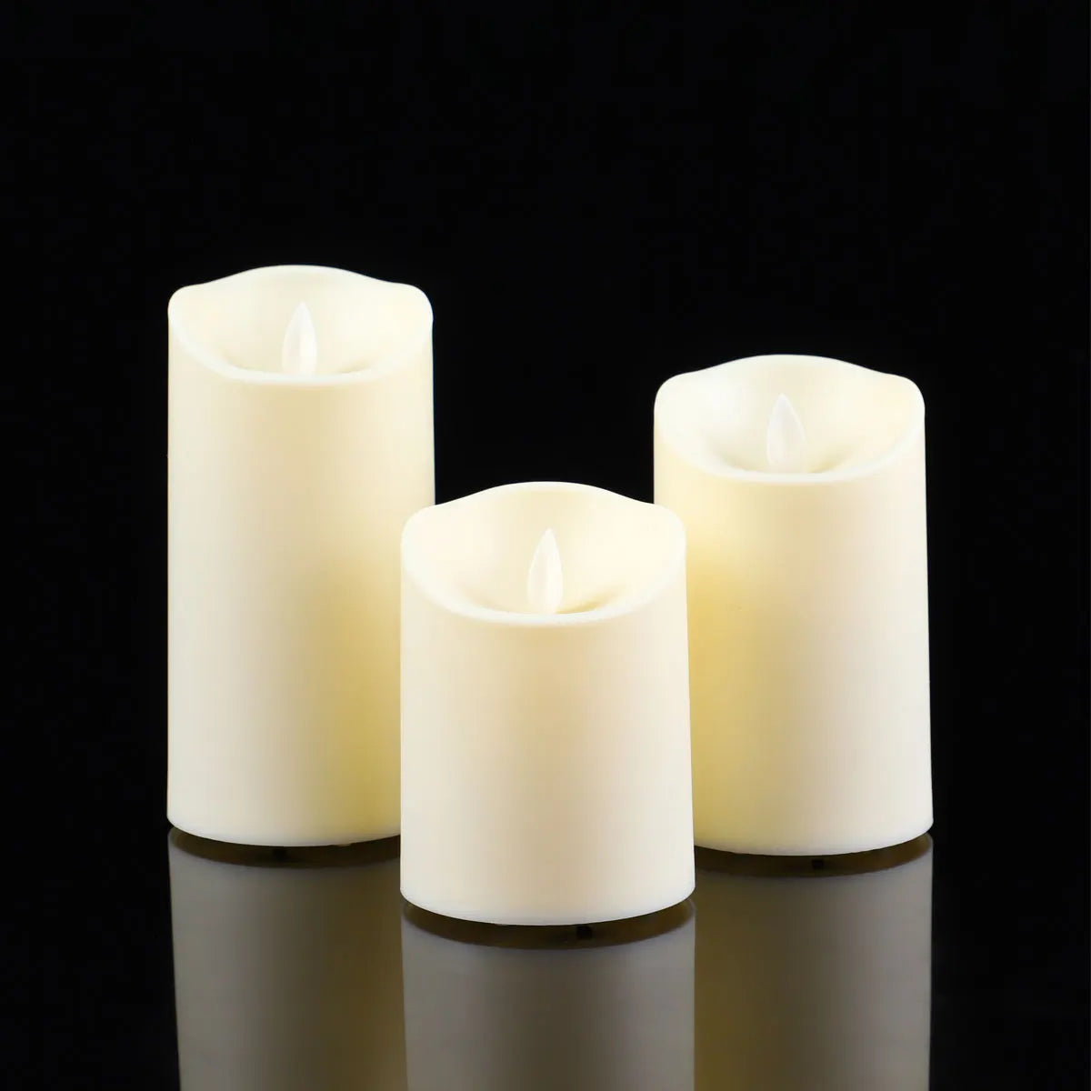 Bougies Décoratives LED à Mèche Mobile — Rechargeables USB, Télécommande, 10/12/15 cm